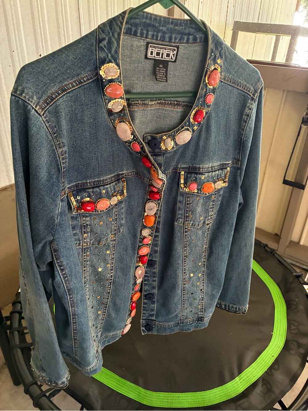 Berek Blue Denim Jacket with Black Label